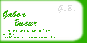 gabor bucur business card